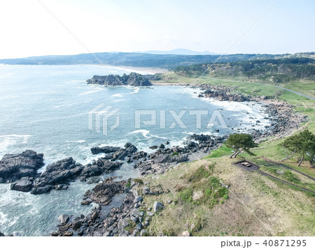 空撮　八戸市　種差海岸・中須賀 40871295