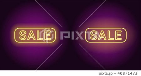 Neon banner of yellow Sale badge Neon banner of yellow Sale badge 40871473