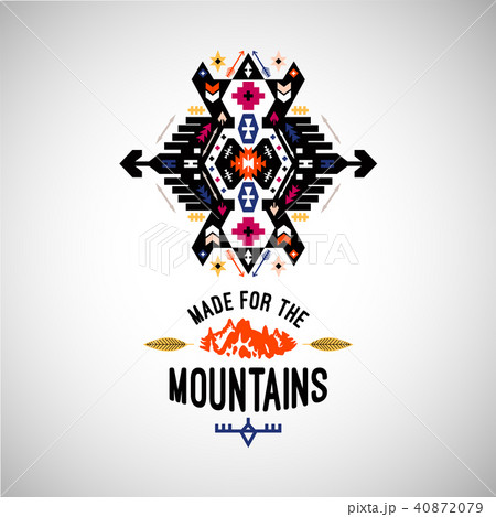 Vector colorful decorative element on native ethnic style 40872079