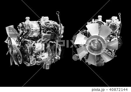 Car Truck Engine front and side view set isolated 40872144