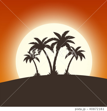 Hot tropical island with palm trees Hot tropical island with palm trees 40872161