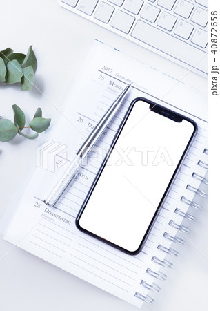 Home office desk with phone 40872658