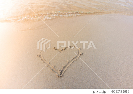 Beautiful background beach with heart in summer Beautiful background beach with heart in summer 40872693