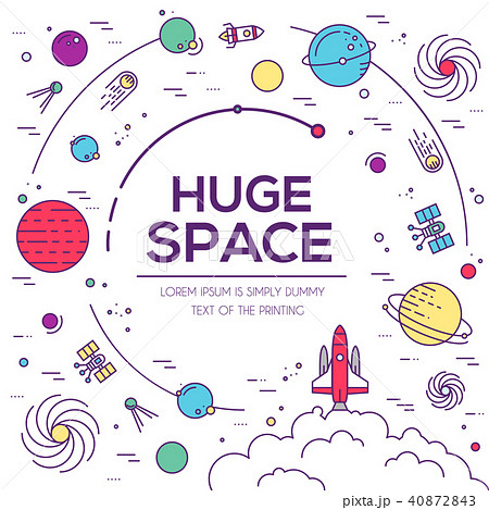 Set of huge space universe illustration. Space Set of huge space universe illustration. Space 40872843