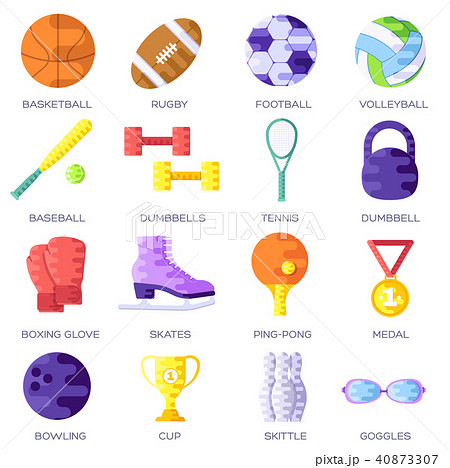 sports equipment information set. Fitness template 40873307