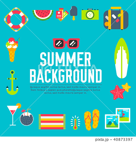 Summer icon flat illustration background design Summer icon flat illustration background design 40873397