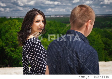 young teenagers walking in nature young teenagers walking in nature 40873430