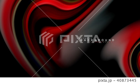 Fluid rainbow colors on black background, vector wave lines and swirls 40873445