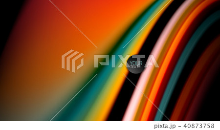 Fluid rainbow colors on black background, vector wave lines and swirls 40873758