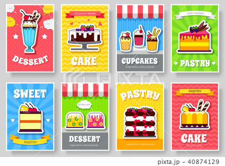 Sweet for party or wedding brochure cards set. Sweet for party or wedding brochure cards set. 40874129