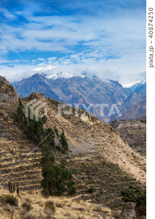 mountain peaks covered with snow 40874250