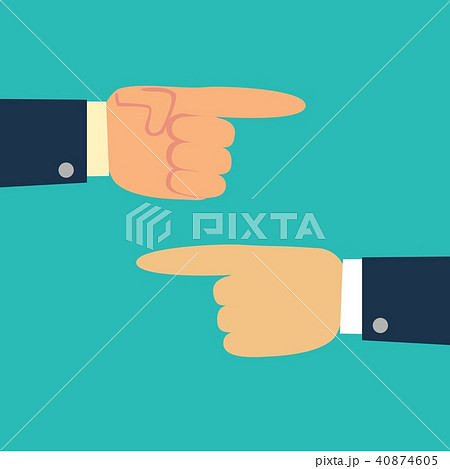 Hand with pointing finger left and right. Hand with pointing finger left and right. 40874605