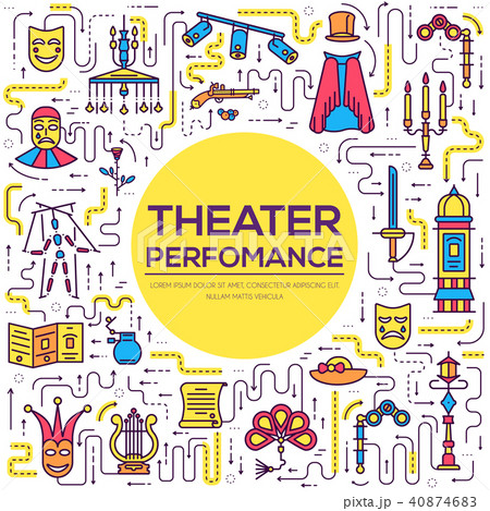 Premium quality theater outline icons infographic  40874683