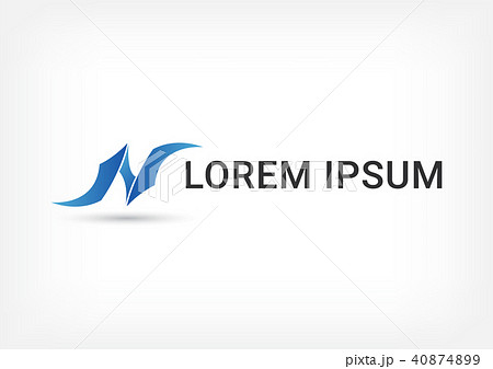 letter n wave abstract logo design template 40874899