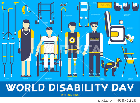 Care people with disabled illustration concept. Care people with disabled illustration concept. 40875229