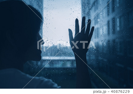 sad lonely depression mood woman silhouette sad lonely depression mood woman silhouette 40876229