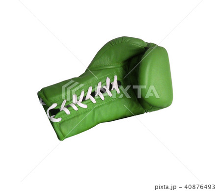 Green boxing glove on a white background close up Green boxing glove on a white background close up 40876493