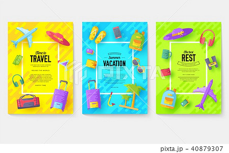 Tour of the world vector brochure set. Travel  40879307