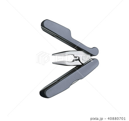Steel multitool isolated on white background Steel multitool isolated on white background 40880701