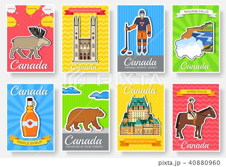 Set of Canada country ornament travel trip concept 40880960