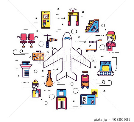 Staff working and registering people and luggage Staff working and registering people and luggage 40880985