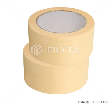yellow Scotch tape isolated on white yellow Scotch tape isolated on white 40881192