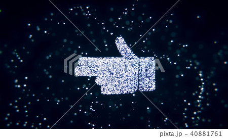 Abstract flying flickering particles turn into a hand sign. 3D rendering 40881761