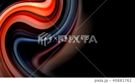Abstract wave lines fluid rainbow style color stripes on black background 40881762