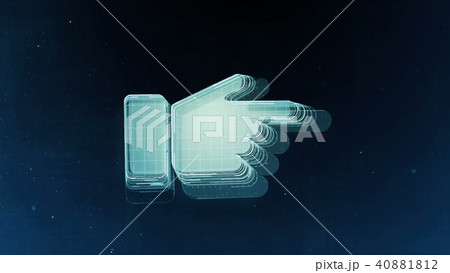 Abstract hand sign with blue background. 3D rendering 40881812