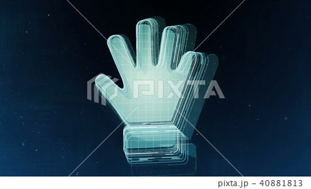 Abstract hand sign with blue background. 3D rendering 40881813