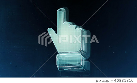 Abstract hand sign with blue background. 3D rendering 40881816