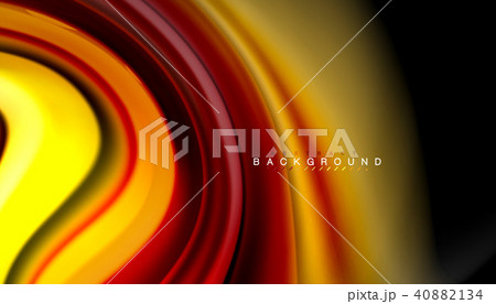 Abstract wave lines fluid rainbow style color stripes on black background 40882134