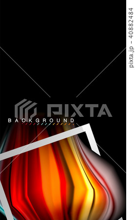 Liquid fluid colors holographic design with metallic style line shape 40882484