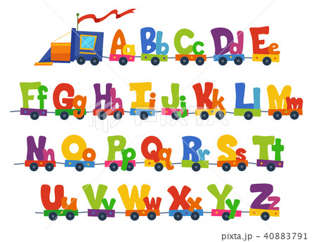 Train Alphabet Illustrationのイラスト素材