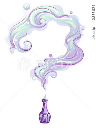 Antique Bottle Smoke Question Mark Illustration 40883821