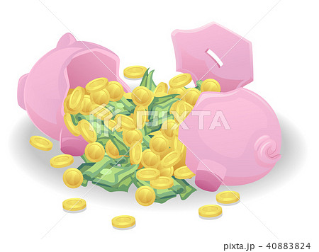 Piggy Bank Broke Savings Illustration Piggy Bank Broke Savings Illustration 40883824