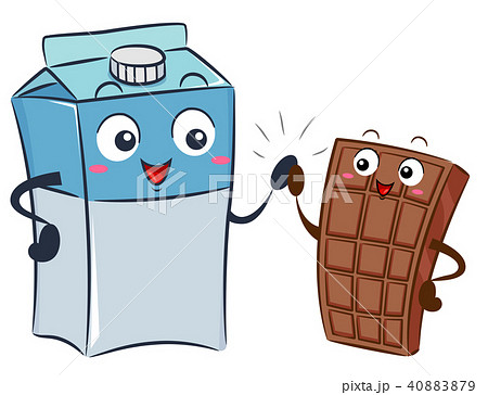 Mascot Milk Chocolate High Five Illustration 40883879