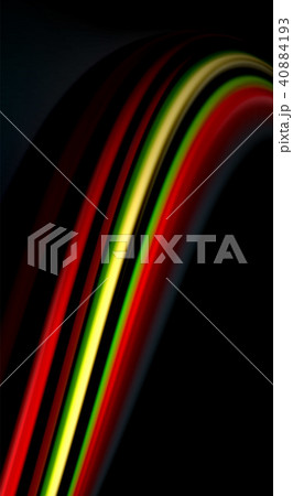 Fluid rainbow colors on black background, vector wave lines and swirls 40884193