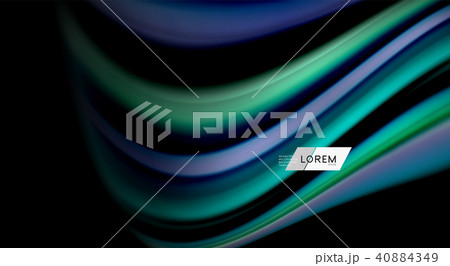 Fluid rainbow colors on black background, vector wave lines and swirls Fluid rainbow colors on black background, vector wave lines and swirls 40884349