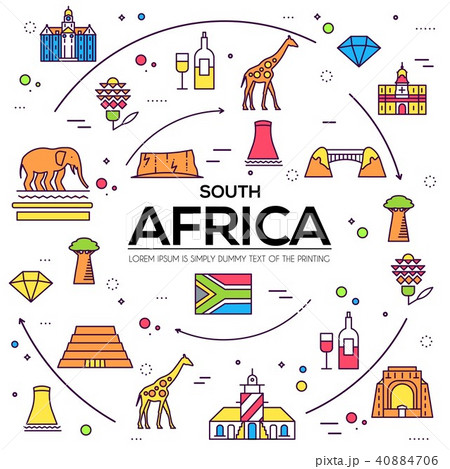 Set of South Africa country ornament travel trip Set of South Africa country ornament travel trip 40884706