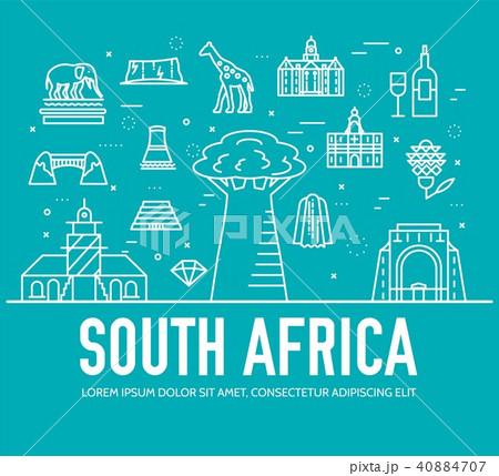 Set of South Africa country ornament travel trip Set of South Africa country ornament travel trip 40884707