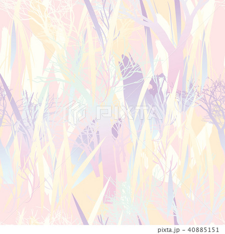 Military camouflage texture with trees, branches, grass and watercolor stains 40885151