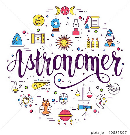Astrology house line icons design illustration 40885397