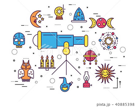 Astrology house  line icons design illustration 40885398