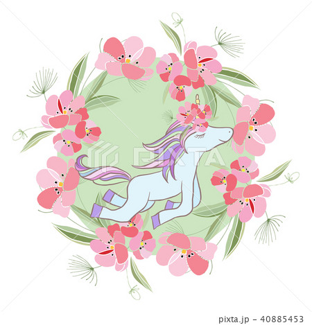Retro style Illustration with flowers and animal 40885453