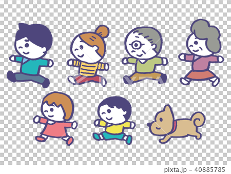 ミニ家族　歩く 40885785