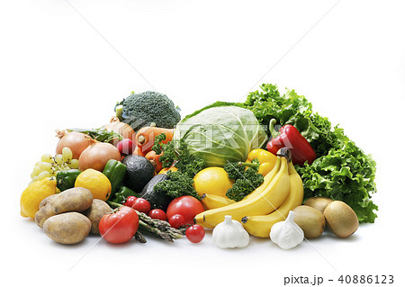野菜と果物の集合の写真素材
