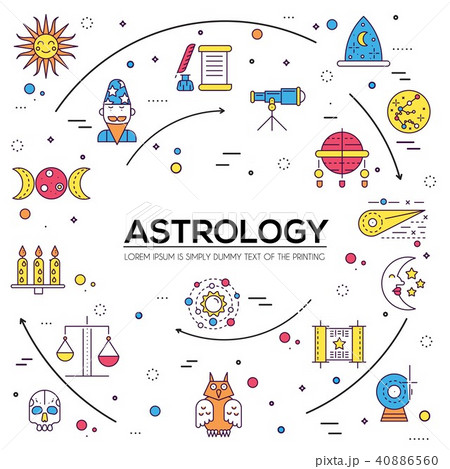 Astrology house line icons design illustration 40886560
