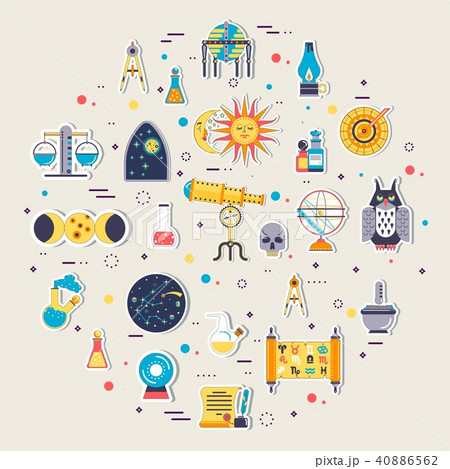 Astrology house icons design illustration set. 40886562