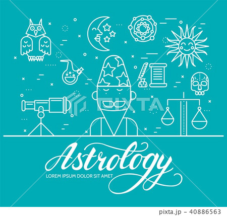 Astrology house  line icons design illustration 40886563